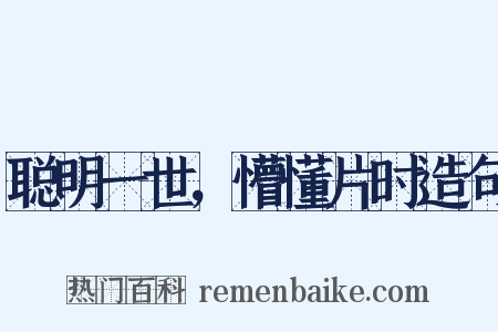 聪明一世，懵懂片时造句是什么意思的图片